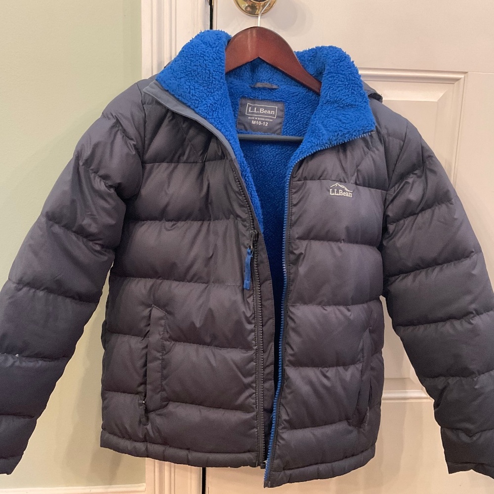 Kids’ down insulated LLBean jacket size M (10-12)
